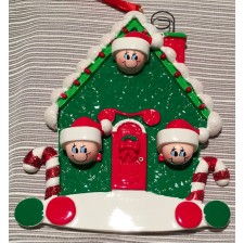 Christmas House Ornament with 3